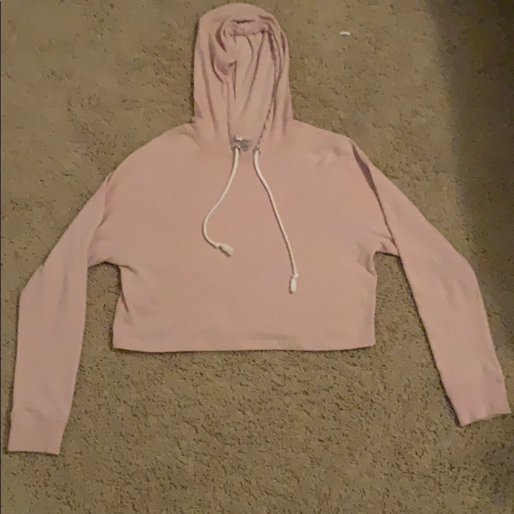 Light pink cropped hoodie